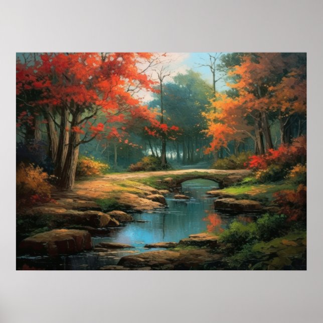 Old Way Zuhause in Herbst Fine Art Poster (Vorne)