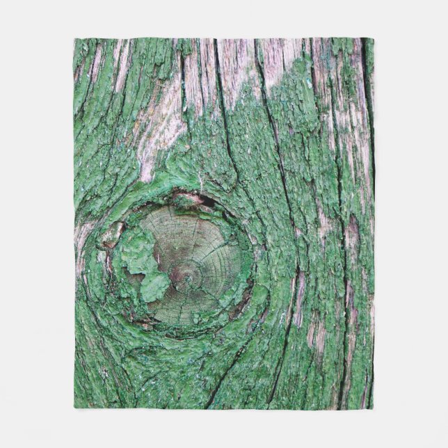 Old Weathered Painted Green Wood Background Textur Fleecedecke (Vorderseite)