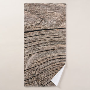 Old Weathered Rotten Knotted Coarse Wood G Badehandtuch