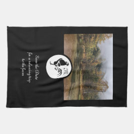 Old West Black Rooster Silhouette Monogram Foto Geschirrtuch