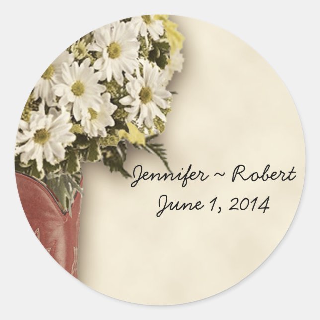 Old West Boot Bouquet 2 Umschlag Aufkleber Sticker (Vorderseite)