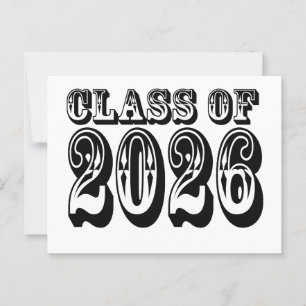 Old West Class of 2026 Abschluss Postkarte