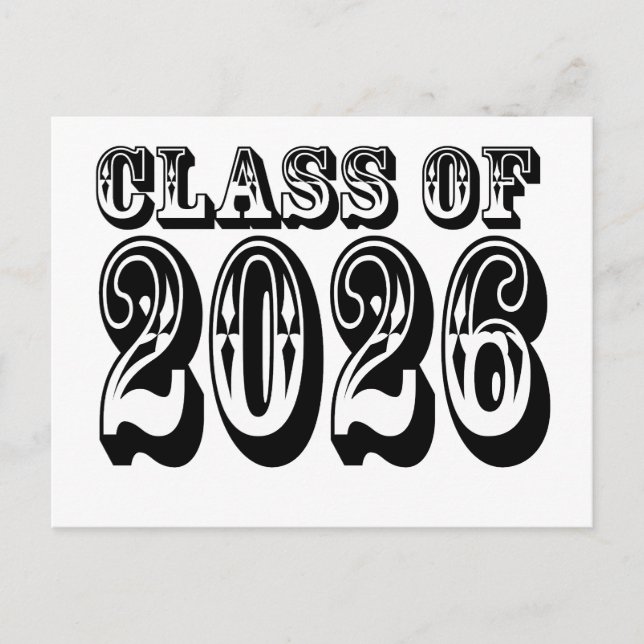 Old West Class of 2026 Abschluss Postkarte (Vorderseite)