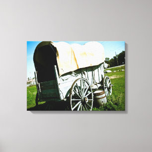 Old West Covered Wagon 02 Stretched Canvas Print Leinwanddruck