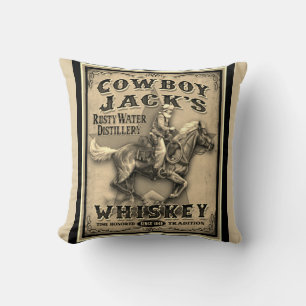 Old West Cowboy Whiskey Pillow Kissen