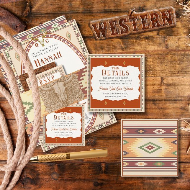 Old West Frontier Wedding Details Card Begleitkarte (Von Creator hochgeladen)