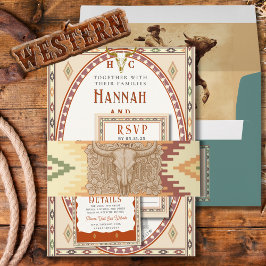 Old West Frontier Wedding Einladung Bauchband Einladungsbanderole
