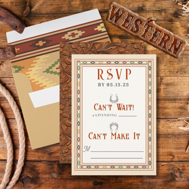 Old West Frontier Wedding RSVP Card Karte (Von Creator hochgeladen)