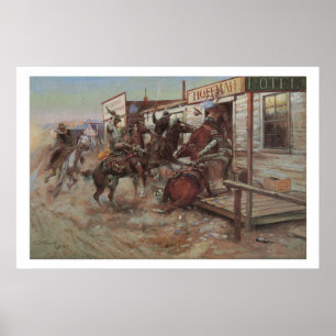 Old West in ohne zu klopfen Art Print Poster