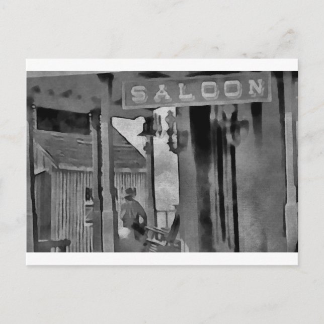 Old West Saloon Postkarte (Vorderseite)