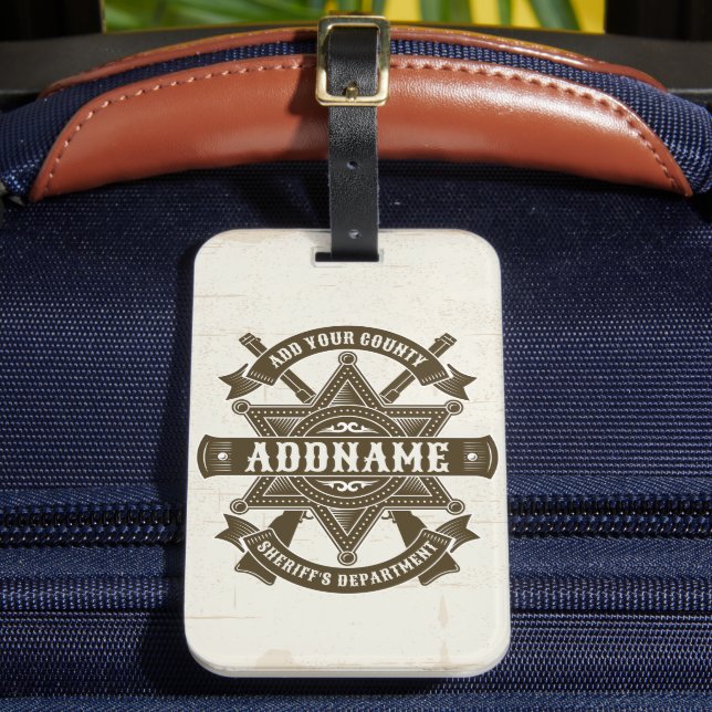 Old West Sheriff Stellvertretende Rifles Abzeichen Gepäckanhänger (Vorderseite Insitu 2)