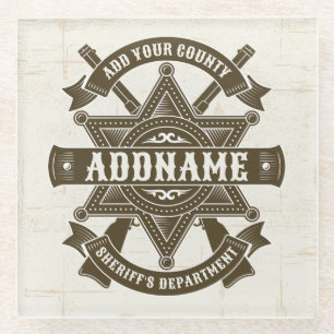 Old West Sheriff Stellvertretende Rifles Abzeichen Glasuntersetzer