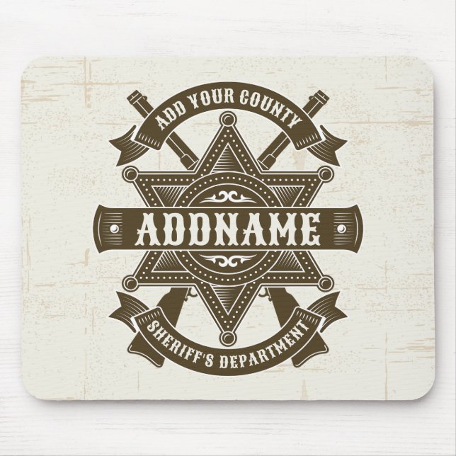 Old West Sheriff Stellvertretende Rifles Abzeichen Mousepad (Vorne)