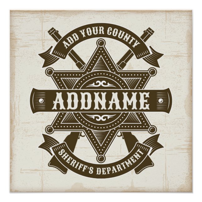 Old West Sheriff Stellvertretende Rifles Abzeichen Poster (Vorderseite)
