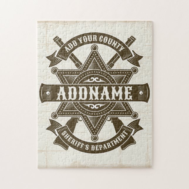 Old West Sheriff Stellvertretende Rifles Abzeichen Puzzle (Vertikal)