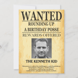 Old West Steckbrief zum 50. Geburtstag 🤠 Einladung