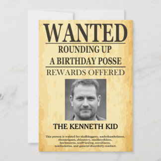 Old West Steckbrief zum 50. Geburtstag 🤠 Einladung