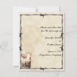 Old West Stiefel und Bouquets Save the Date Karte