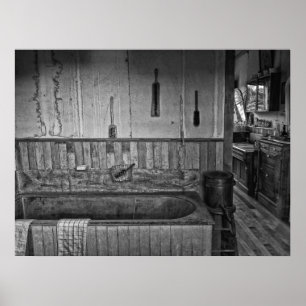 Old West Viktorianisch Barbershop Bad Poster