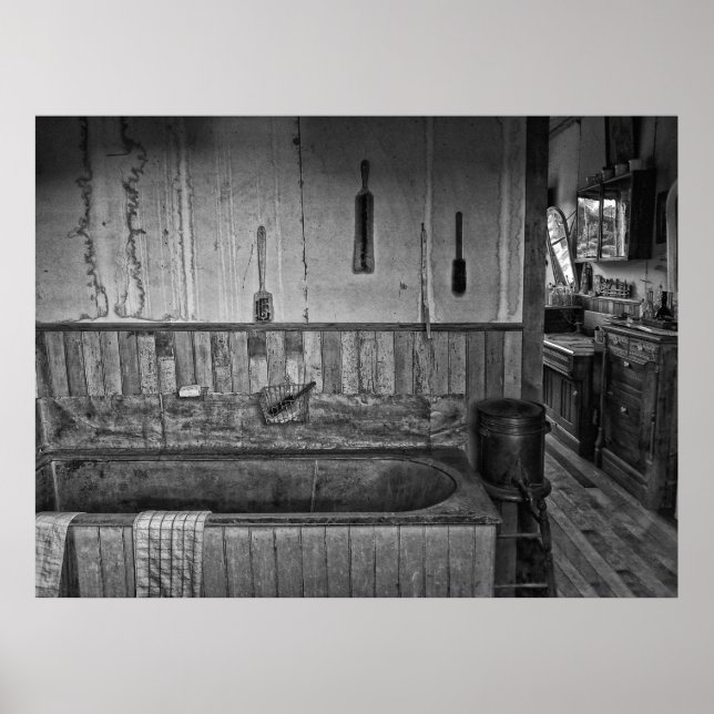 Old West Viktorianisch Barbershop Bad Poster (Vorne)