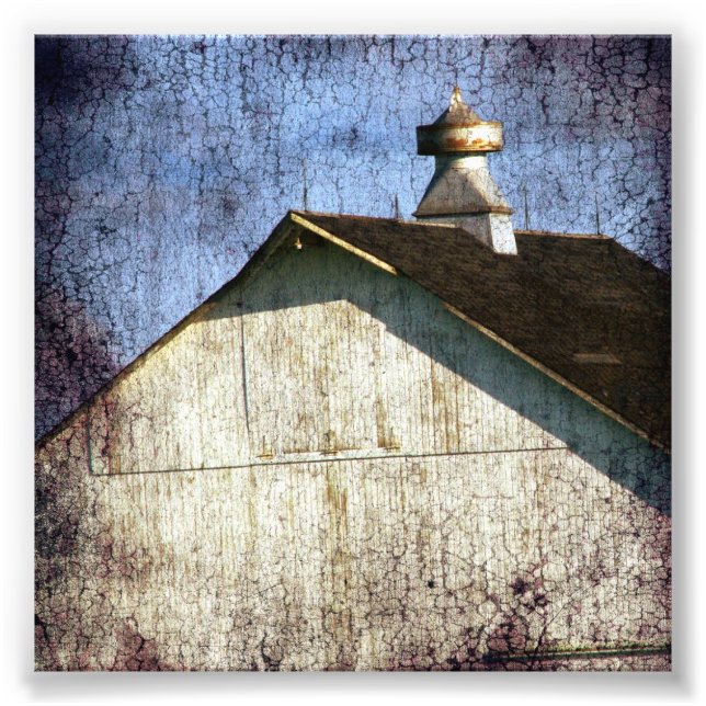 Old White Barn Grunge Fotodruck (Vorne)