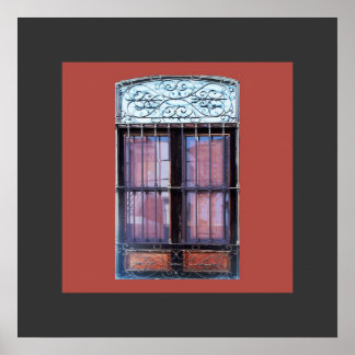Old Window with Grate in Barranco Poster