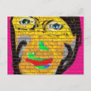 Old Wise Biker Face, Graffiti Art Postkarte