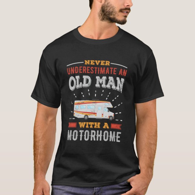 Old With Motorhome Rv Dad T-Shirt (Vorderseite)