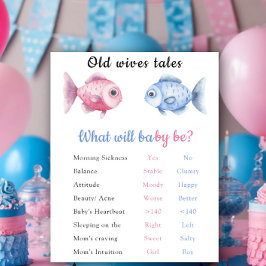 Old Wives Tales Gender Reveal Board Poster
