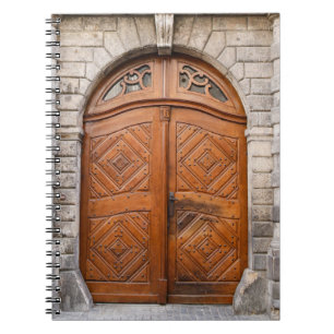 Old Wood Door Notebook Notizblock
