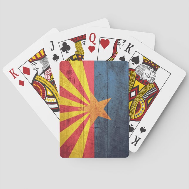 Old Wooden Arizona Flag Play Cards Spielkarten (Rückseite)