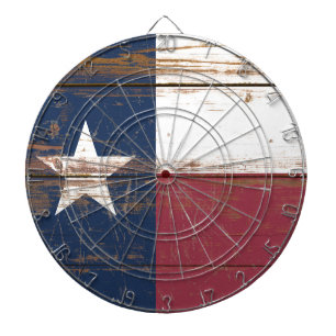Old Wooden Texas State Flag Dart Board Dartscheibe