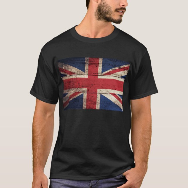 Old Wooden UK Flag T-Shirt (Vorderseite)