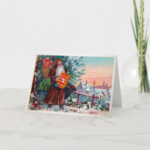 Old World Angry Santa Holiday Card Feiertagskarte
