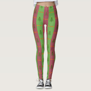 Old World Christmas Tree Muster Evergreen Leggings
