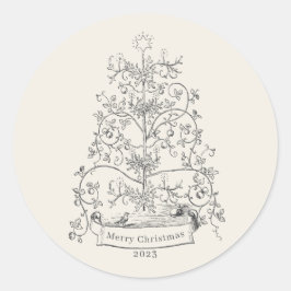 Old World Christmas Tree Runder Aufkleber