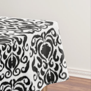 Old World Damask Black on White Tischdecke