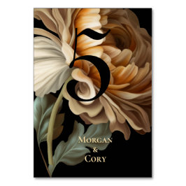Old World Dark Painted Blume Hochzeit Tischnummer
