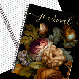 Old World Dark Painted Blume Journal Notizbuch