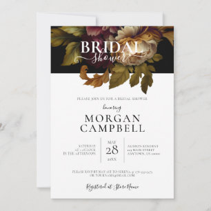 Old World Floral Bridal Dusche Einladung