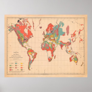 Old World Geology Map (1921)  Poster
