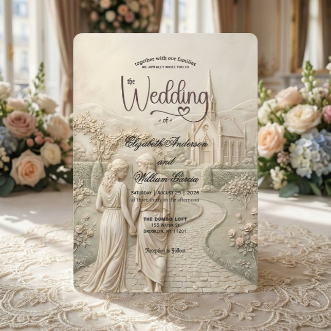 Old World Grecian Romance Garden Wedding   Einladung (Von Creator hochgeladen)