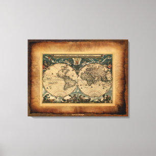 Old World Map Art Poster Leinwanddruck