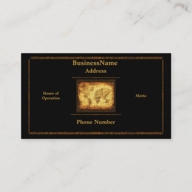 Old World Map Business Card Visitenkarte (Vorderseite)