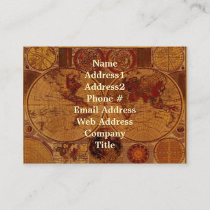 Old World Map Business Card Visitenkarte
