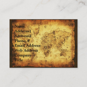 Old World Map Business Card Visitenkarte