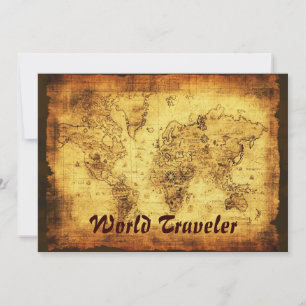 Old World Map Einladungskarten