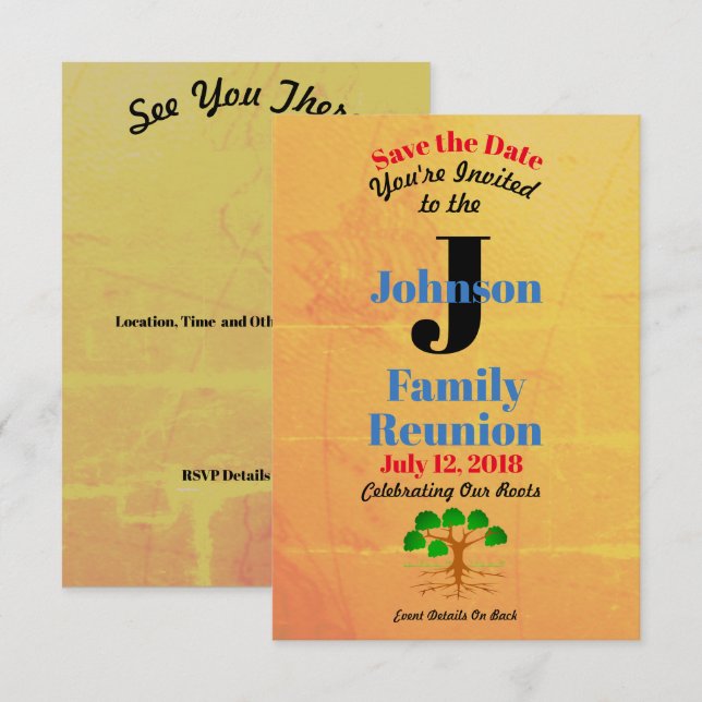 Old World Map Family Wiedersehen  Einladung (Vorne/Hinten)