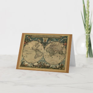 Old World Map Gifts Dankeskarte