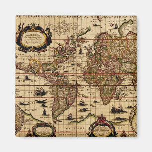 Old World Map Magnet